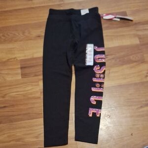 Justice Black Leggings with Colorful Logo